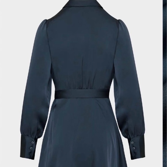 Aritzia Navy Wrap Mini Dress - Picture 2 of 3